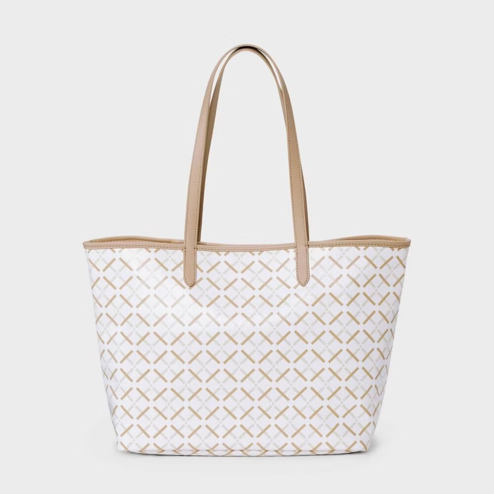A New Day Coated Canvas Tote Bag – Durable Everyday Shoulder Bag with Pockets